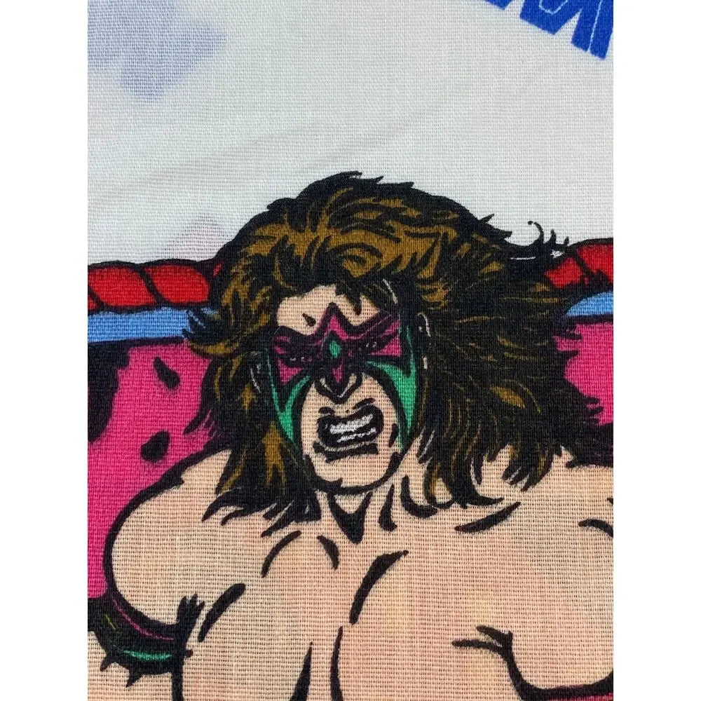 WWF Sheet Twin Flat Sheet Pillow Case 1991 Hogan Macho Savage Warrior Jake Snake